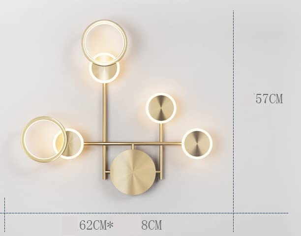 6 LED Modern Electroplated Gold Wall Art Light - Warm White